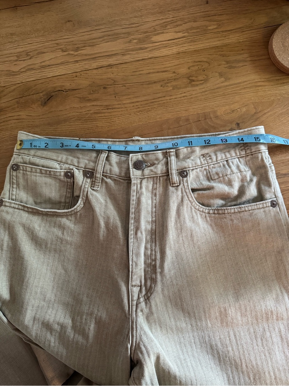 R13 Women's Straight Leg Jeans in Khaki - Picture 14 of 14